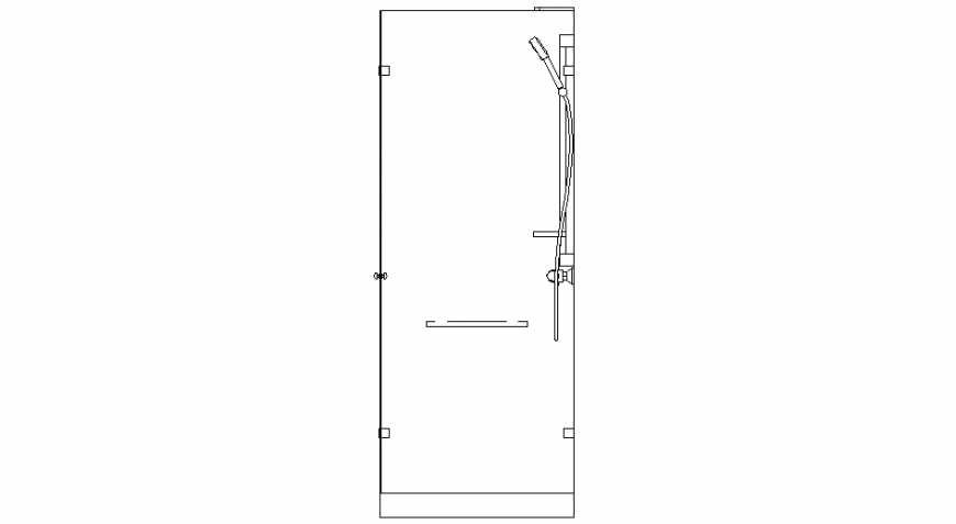 Shower system design of bathroom interior view dwg file