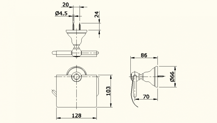 Shower system detail elevation and plan layout file