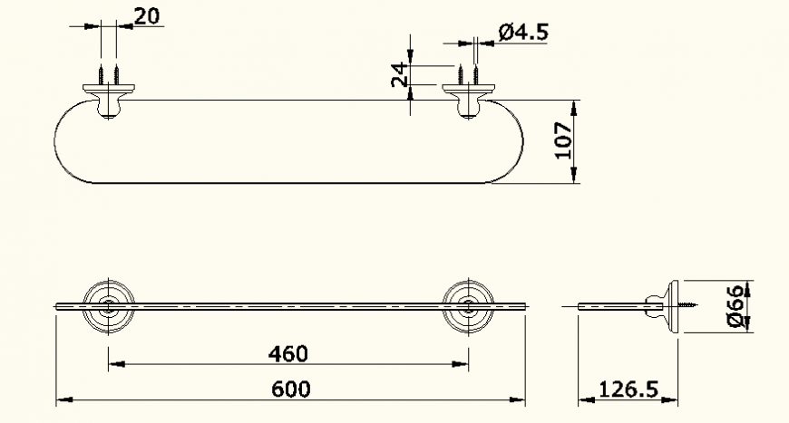 Shower system detail plan dwg file
