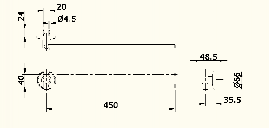 Shower system detail top view autocad file