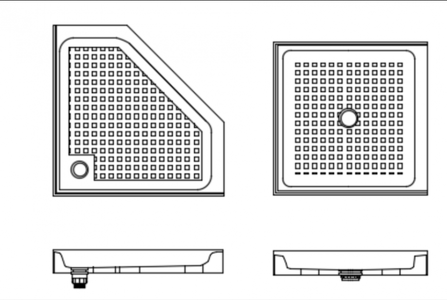 Shower trays sectional detail