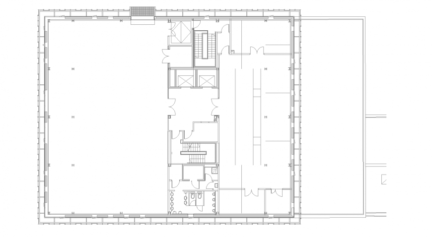 Showroom detail foundation layout plan in dwg AutoCAD file.