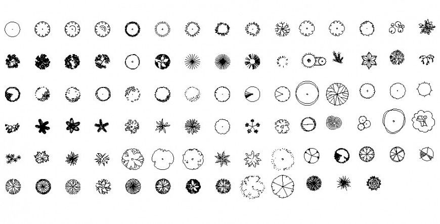Shrubs plan AutoCAD block in dwg AutoCAD file.