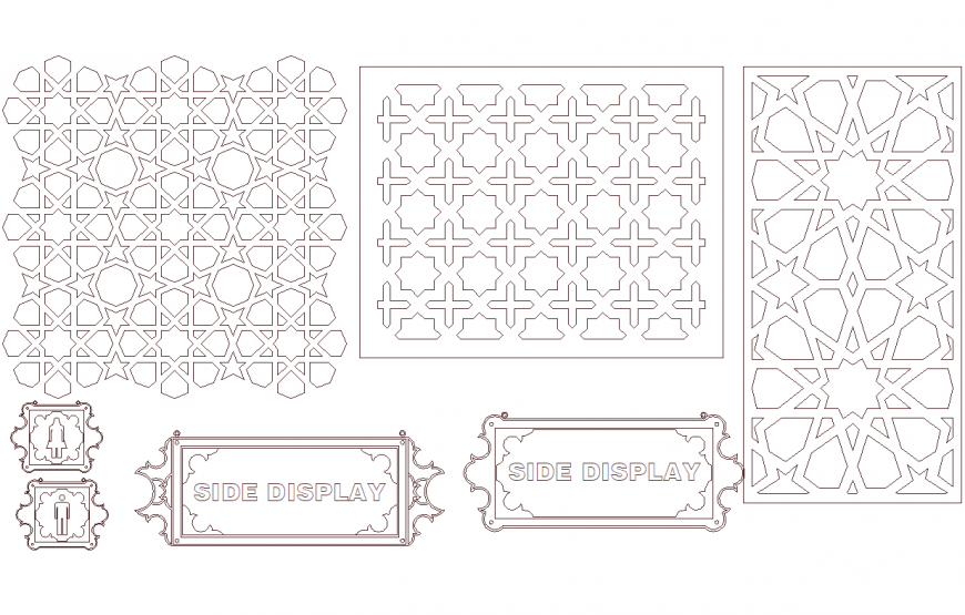 Side display tiles autocad file