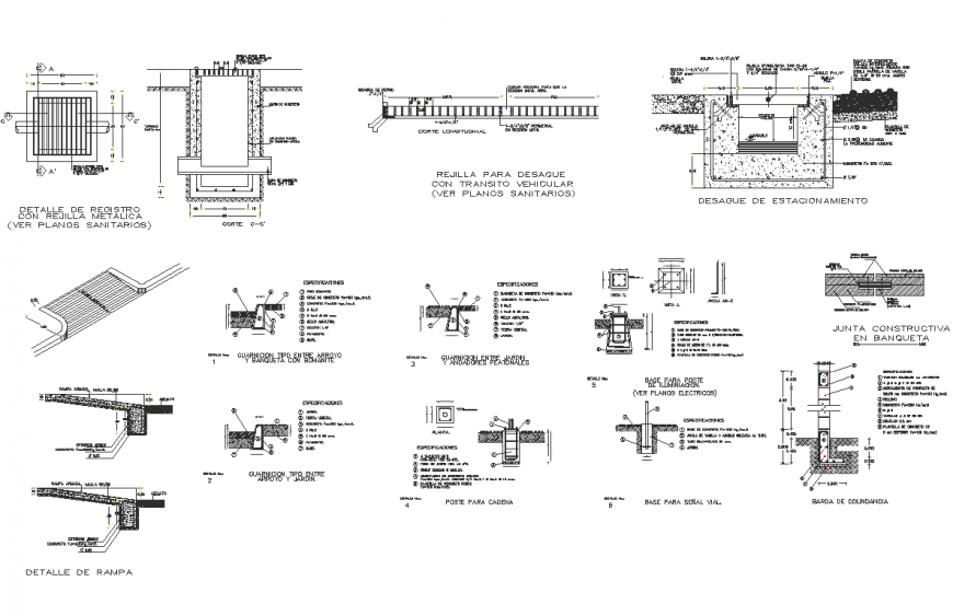 Side drain and tank plan dwg file