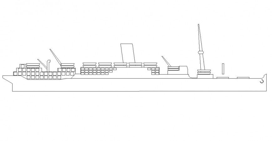 Detailed Side Elevation of Cruise Ship Model with Design Views