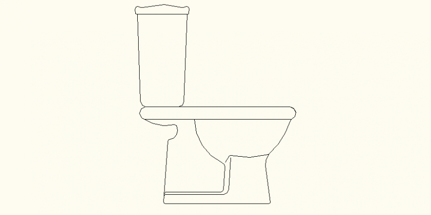 Side elevation of flush toilet detail layout file