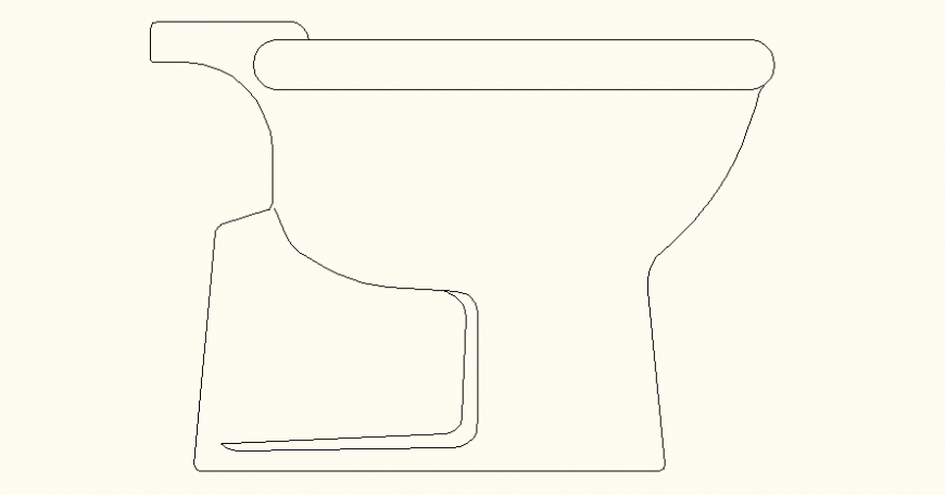 Side elevation of toilet detail elevation autocad file