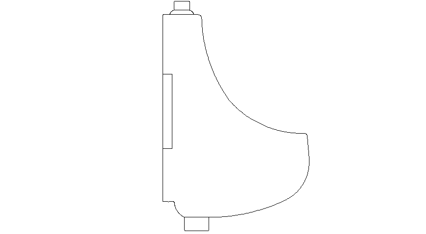 Side elevation of urinal in dwg file.