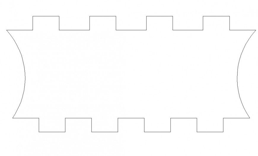 Side panel detail 2d view CAD structure layout autocad file