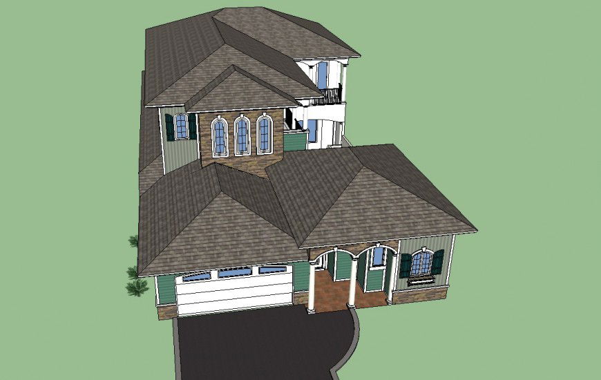 Side view detail of a building 3d design