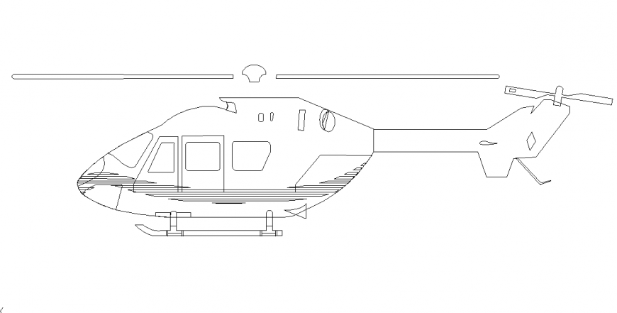 Side View Helicopter Detail in this Design