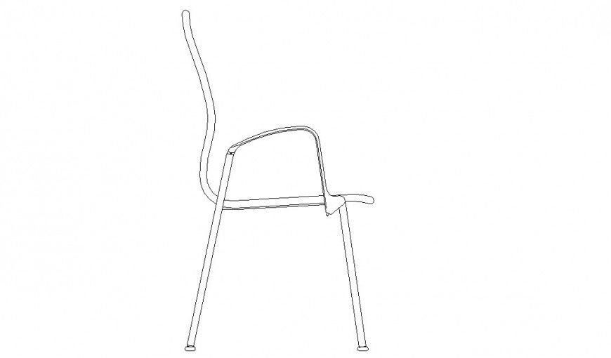 Side view of a simple chair 2d model design