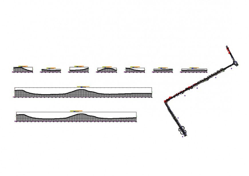Side walk distribution map and site plan of district municipality of chiclayo dwg file