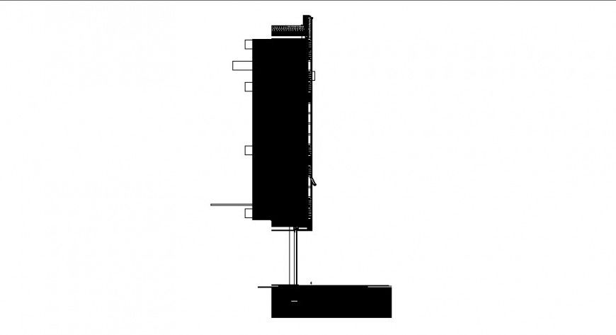 Side wall constructive structure cad drawing details dwg file