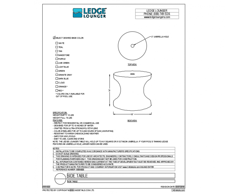 Side wooden table equipment cad block design dwg file