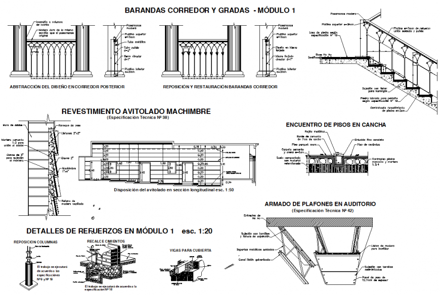 Siding machimnre avitolado, railing rails and bleachers plan layout file