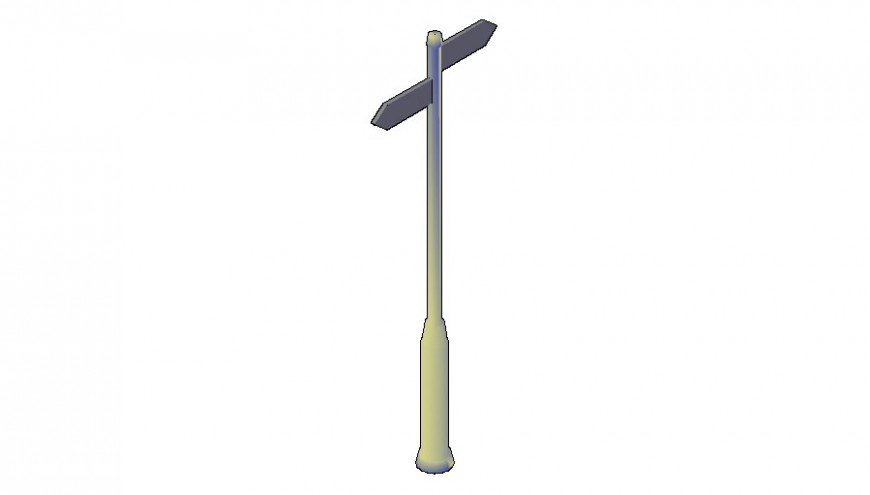 Signpost detail 3d model layout file in autocad format