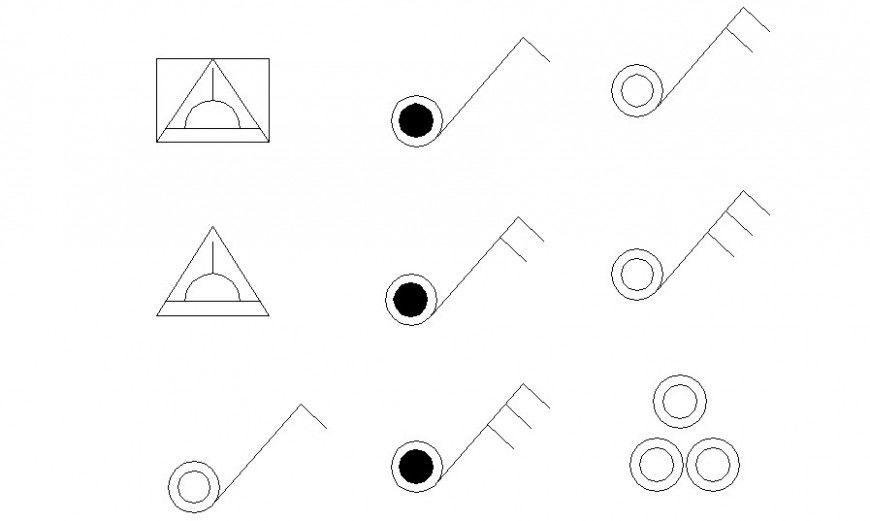 Signs and symbols units detail 2d drawing in autocad