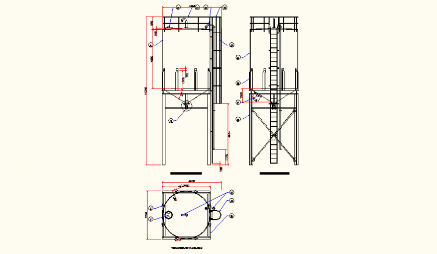 Silage detail plan and elevation dwg file