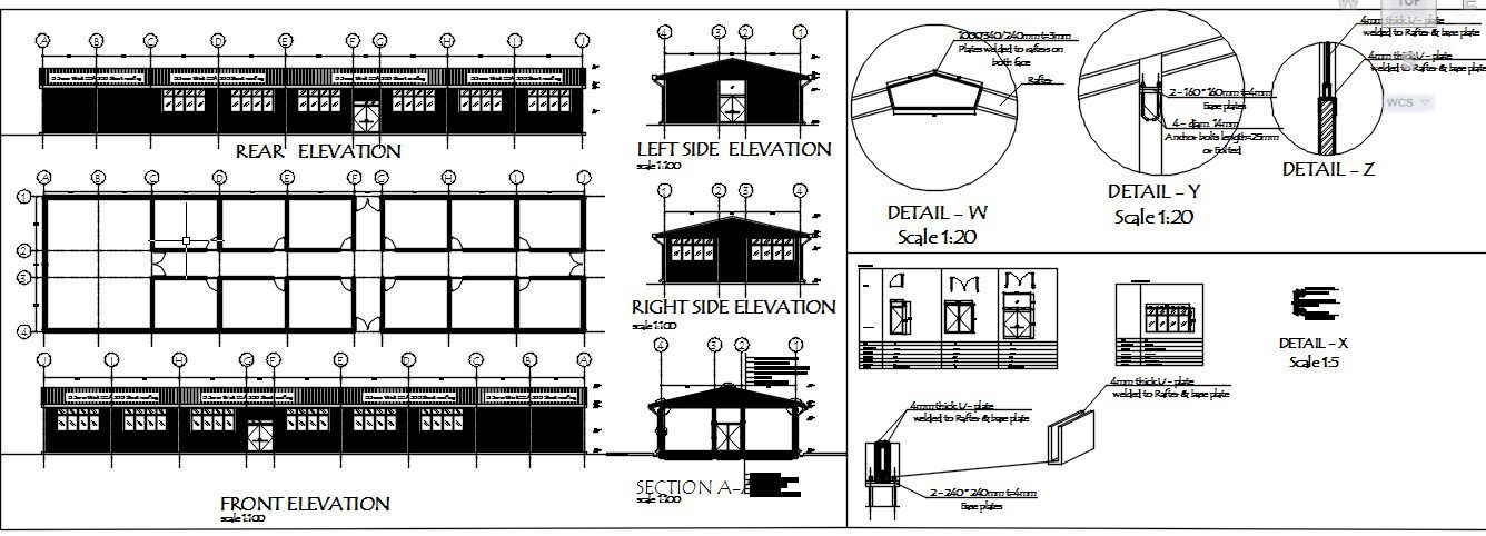 simple office elevation dwg.