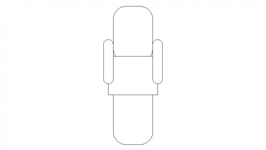 Simple back rest chair 2d elevation block drawing details dwg file
