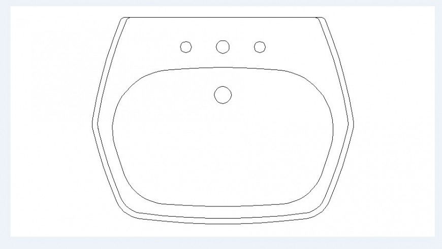 Simple bathroom sink elevation block drawing details dwg file