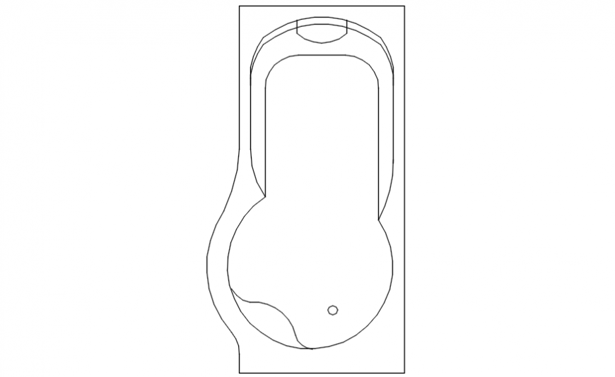 Simple bathtub top view elevation block drawing details dwg file