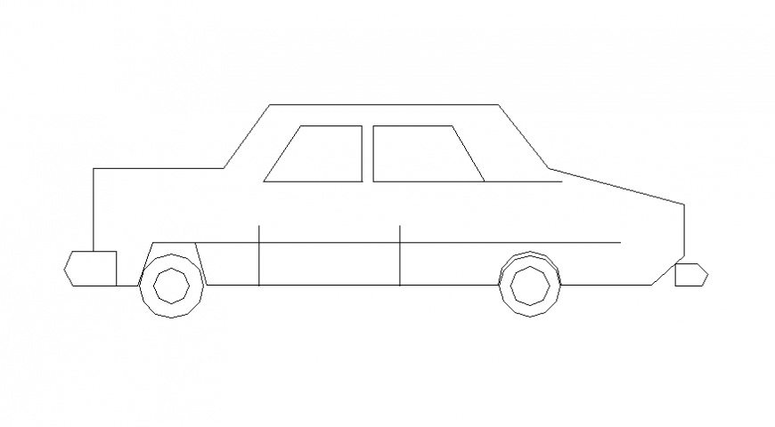 Simple car design block with an elevation view a dwg
