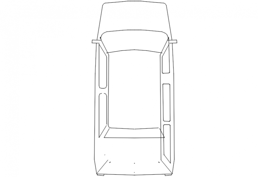 Simple car top view elevation 2d block drawing details dwg file