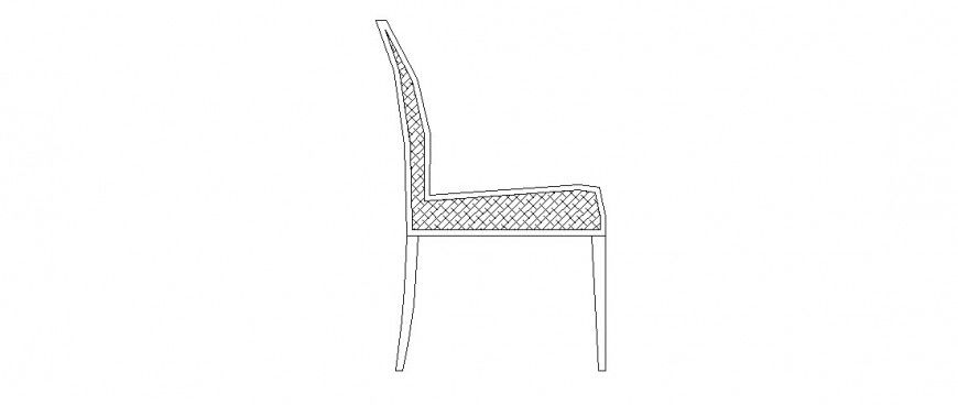 Simple chair side elevation block cad drawing details dwg file