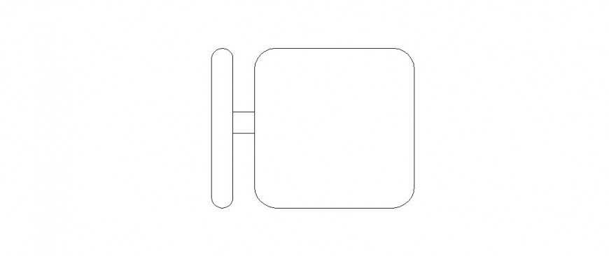 Simple chair top view elevation block drawing details dwg file