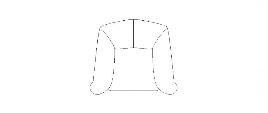 Simple couch chair elevation block drawing details dwg file