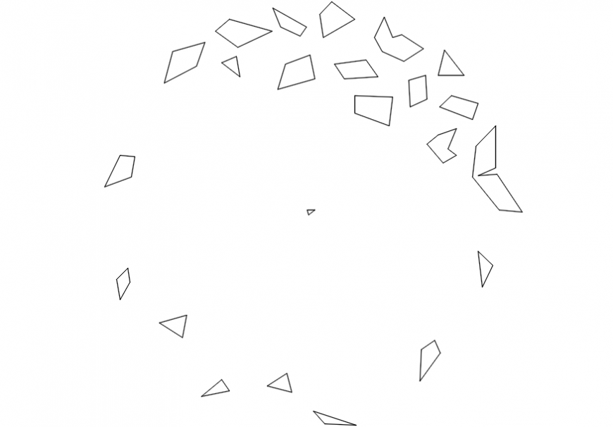 Simple decorative tree plant block cad drawing details dwg file