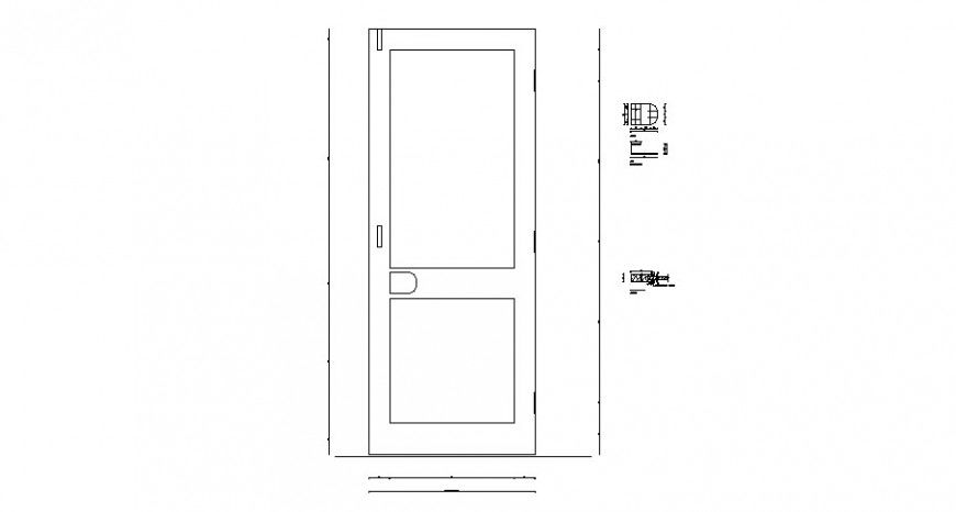 Simple door elevation and installation cad drawing details dwg file