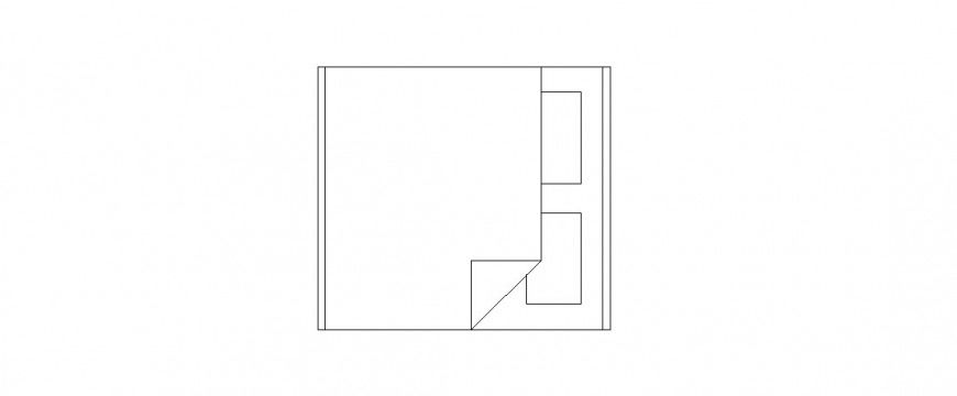 Simple double bed elevation block cad drawing details dwg file