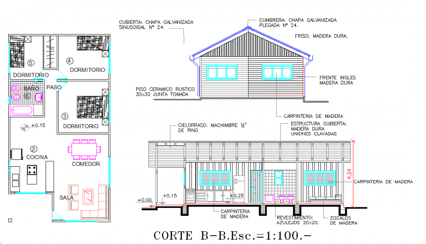 Simple House Design Drawing in autocad file