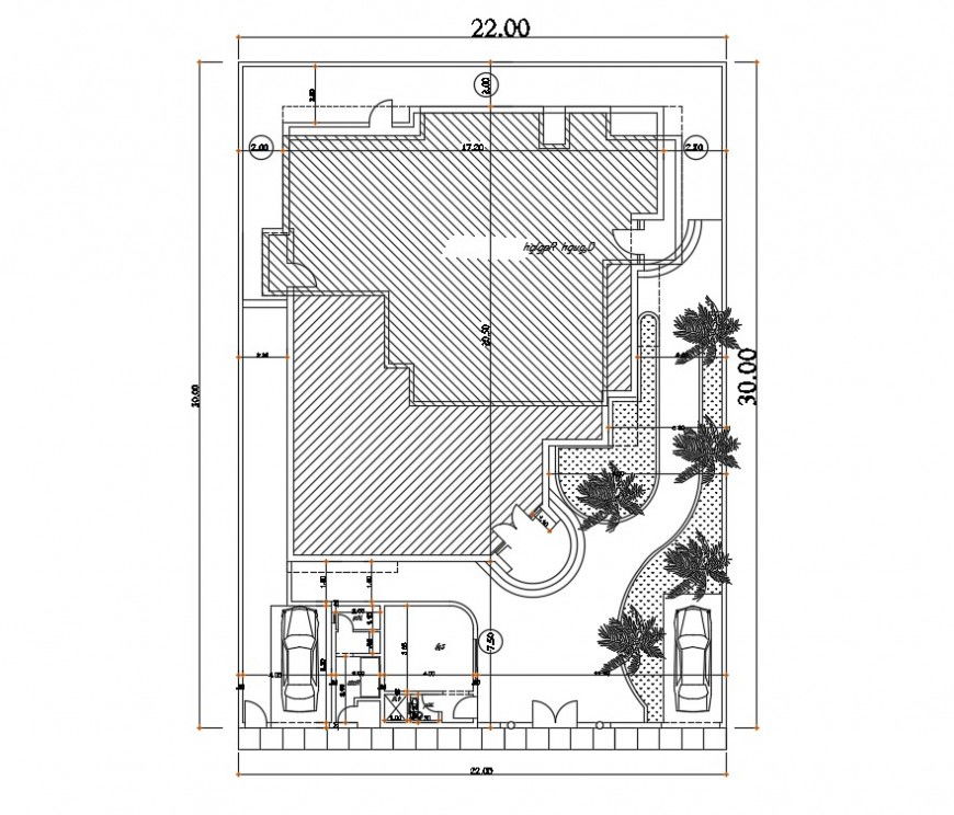 Simple house general distribution cad drawing details dwg file