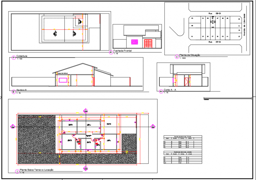 Simple House plan & Elevation design in DWG file