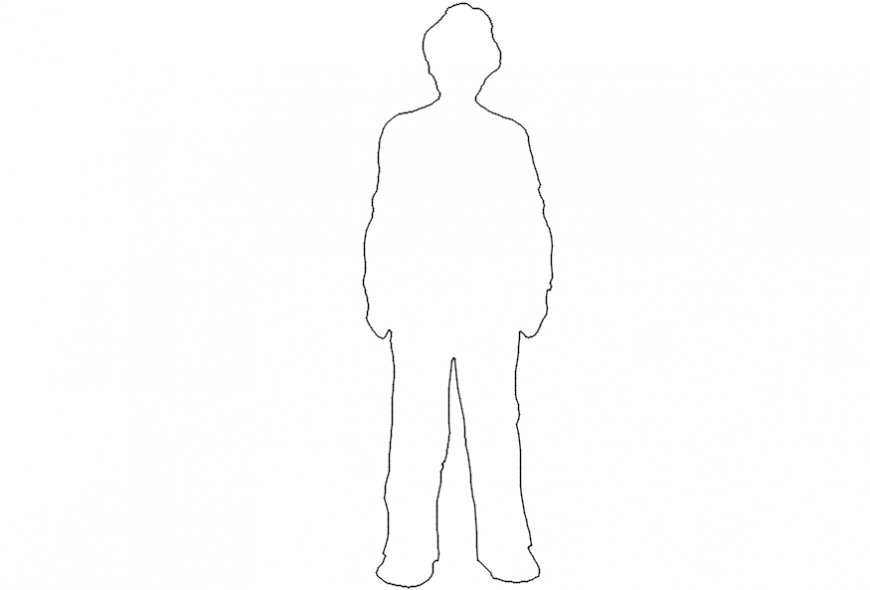 Simple man figure elevation block cad drawing details dwg file