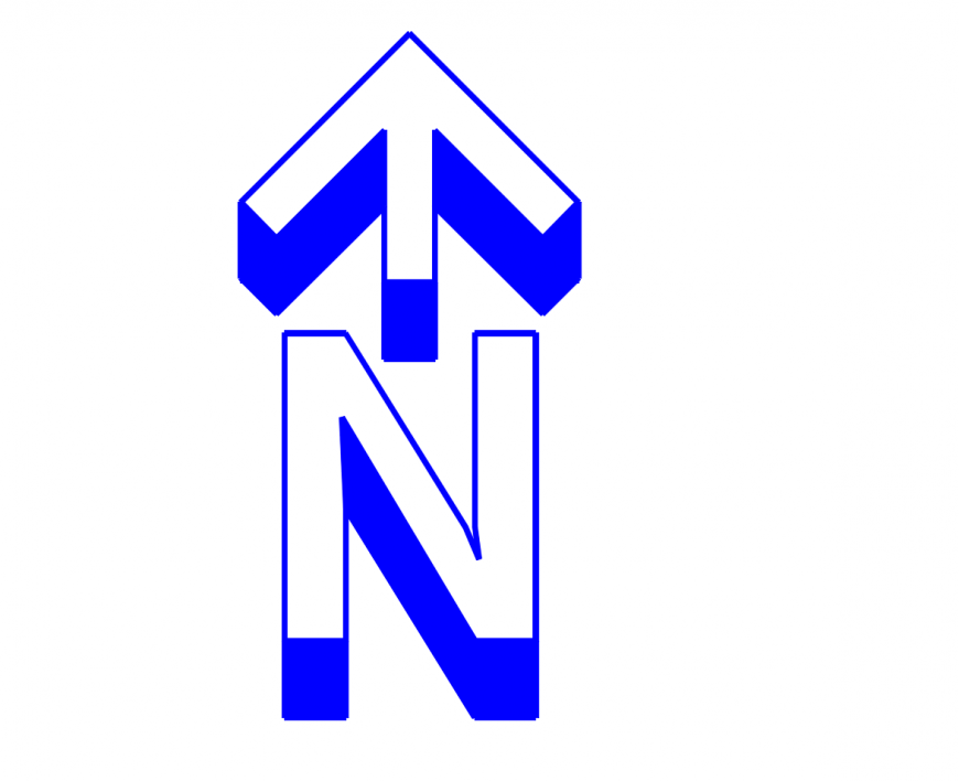 Simple north side direction symbol cad drawing details dwg file