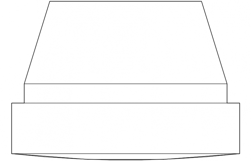 Simple old television elevation block cad drawing details dwg file
