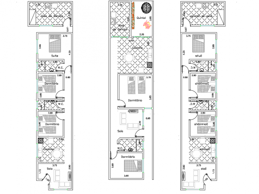 Simple Residential House Planing Design lay-out detail