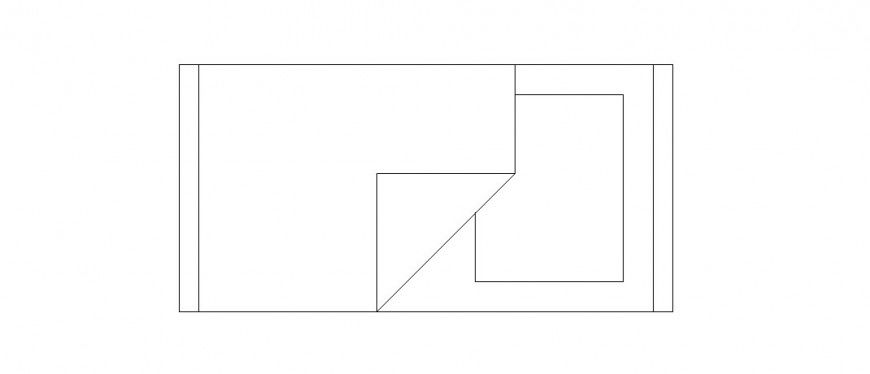 Simple single 2d bed elevation block drawing details dwg file