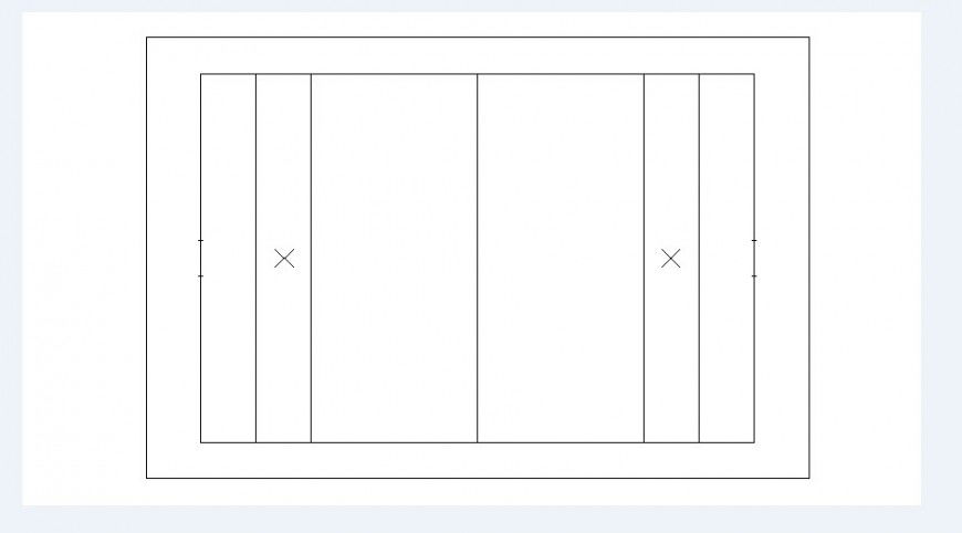 Simple square window elevation block drawing details dwg file