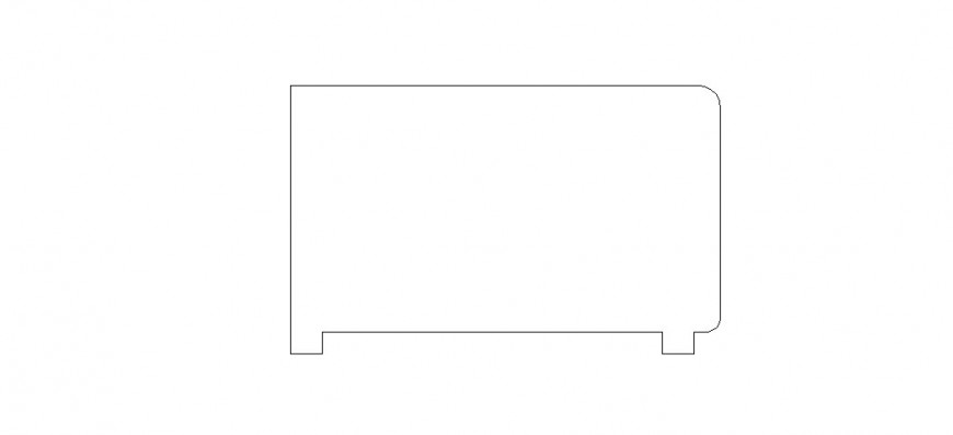 Simple table elevation 2d block cad drawing details dwg file