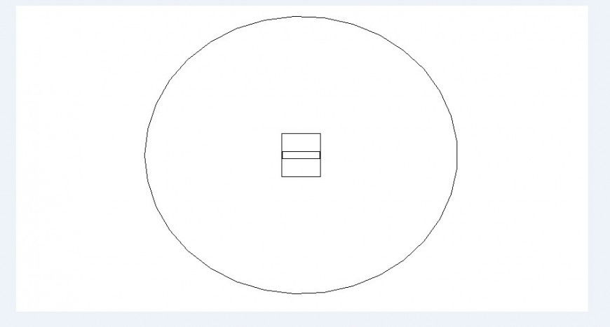 Simple table round shaped elevation block details dwg file