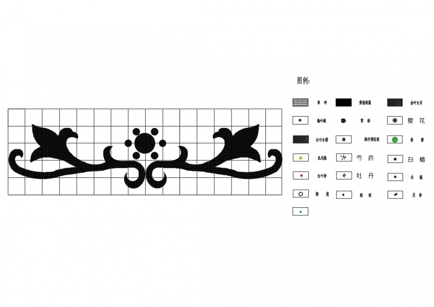 Simple tile design block cad drawing details dwg file