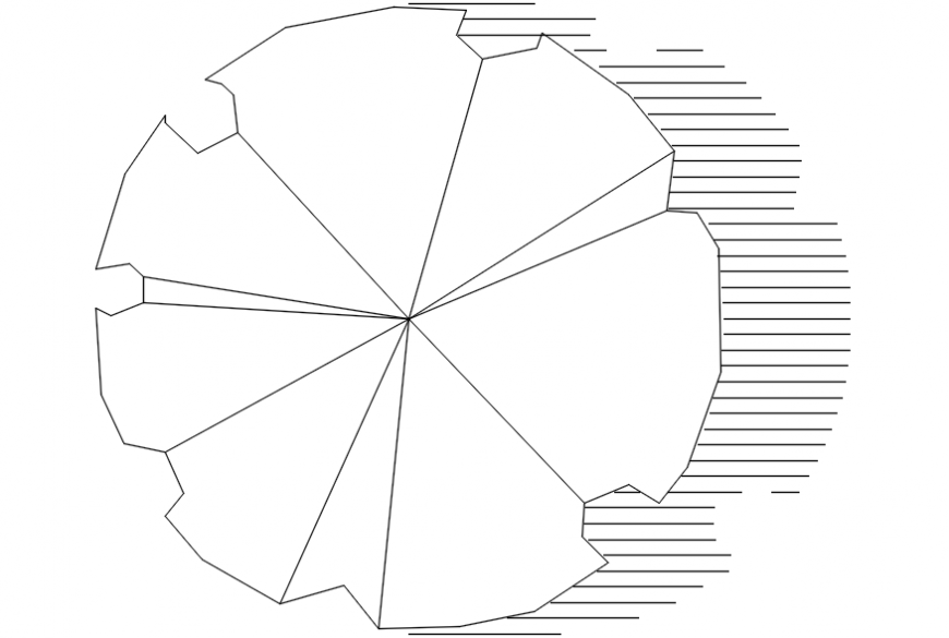 Simple tree plant with shade 2d drawing details dwg file