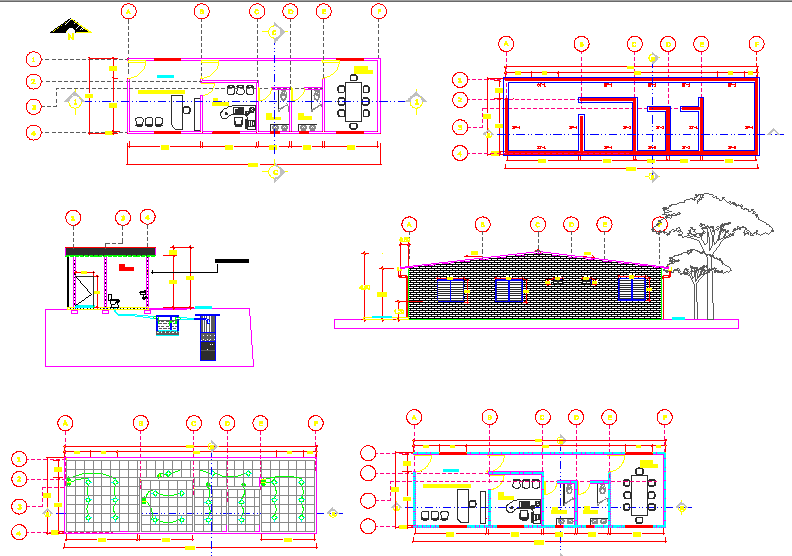single floor house plan and elevation